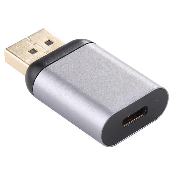 Type-C / USB-C naaras-Big DP uros alumiiniseosadapteri (hopea) Silver