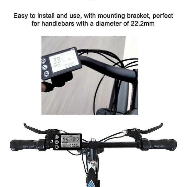 S866 Elcykel LCD Display 24v 36v 48v E-cykel El-scooter Display Måler Kontrolpanel Med Vandtæt Stik