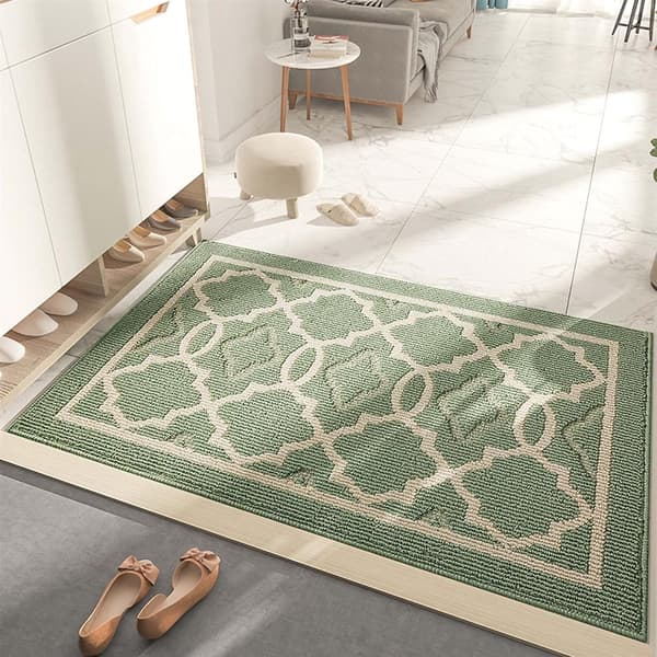[LCS]Dörrmatta 50x80 cm Polypropylen TPR Rektangulär Absorberande Tvättbar Halkfri Grön
