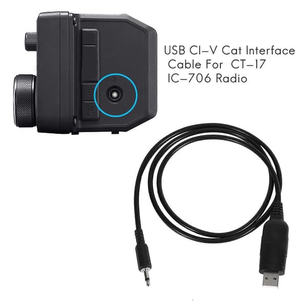 [LCS] USB CI-V Interface Kabel til Icom CT-17 IC-706 Radio black