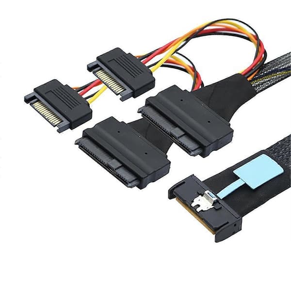 SAS MCIO 8i 74P - 2XSFF 8639+15P -sovitinkaapeli 0,5 m