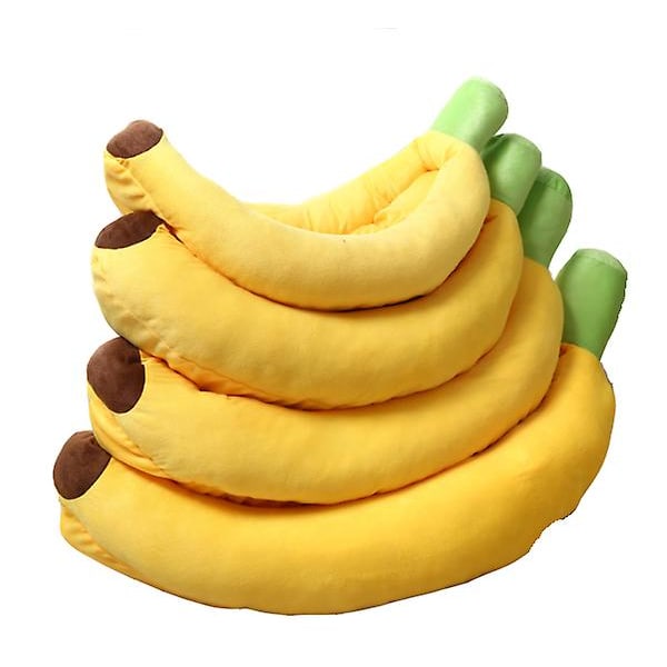 Hundeseng Katteseng Kæledyrsseng Komfortabel Og Vaskbar I Bananform L