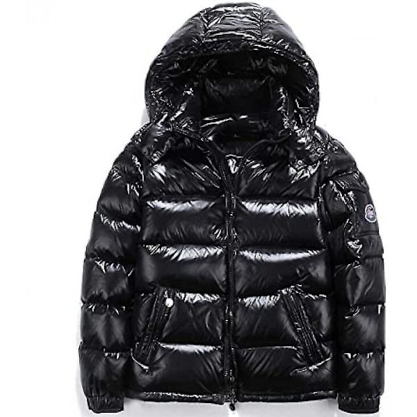 Glänsande Dunjacka Herr Vinterjacka Ståkrage Dunjacka Med Huva Julklapp black L