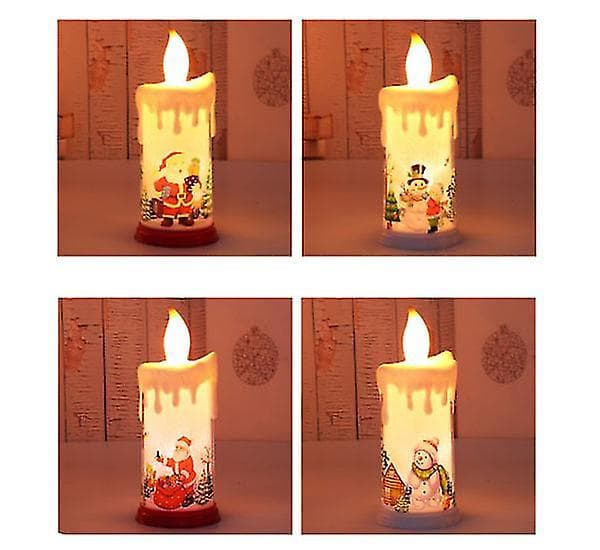 [LCS]Flameless Candle Sets Kompatibel med julegave, batteridrevne søylelys type3