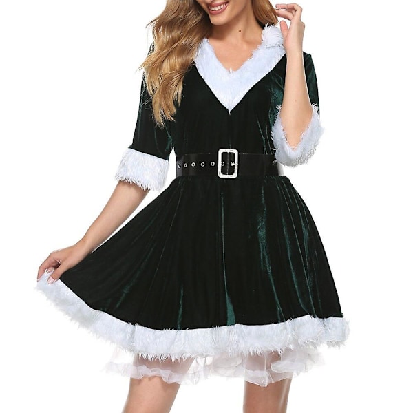 Julemand Kvinde Kjole Vinter Oversize Sweater Jul Fancy Fest Kostumer Hættetrøje Med Lange Ærmer Plys Cosplay Voksen M
