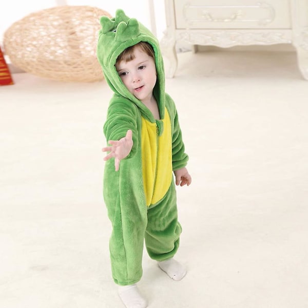 Reedca Toddler's Dinosaurie-dräkt för barn, söt huva-dräkt för halloween Dinosaur 12-18 Months
