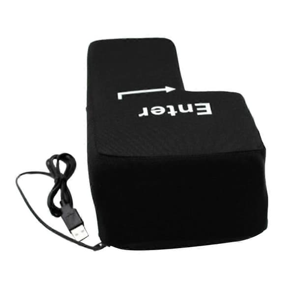 [LCS] Big Enter Button USB Computer Desktop Pillow Creative Vent Enter Key Hand Pillow (Black)