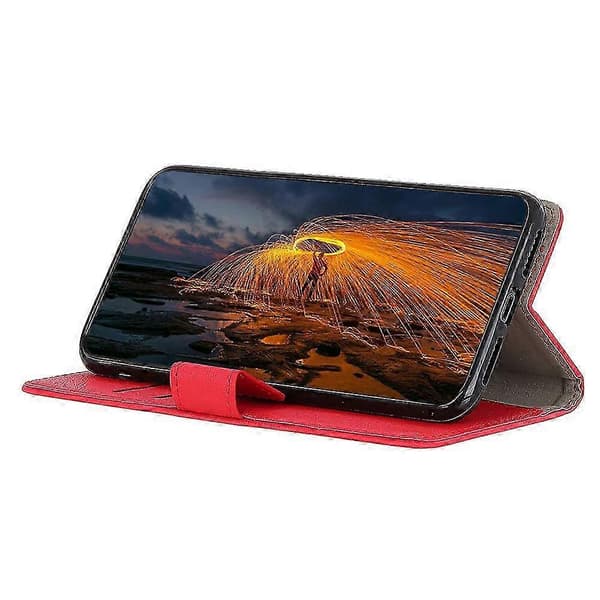 [LCS]Til Google Pixel 9 Pro XL Tekstureret Telefoncover PU Læder Telefonstativ Cover Red