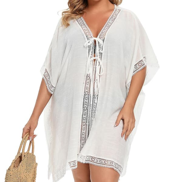[LCS] Oversized Kaftan Strandtøj til Kvinder Halværmet Bikini Cover Up