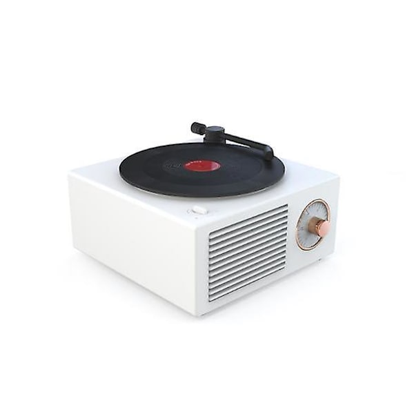 Bluetooth-langaton kaiutin, retro vinyylilevy CD-tyylinen soitin. White