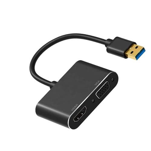 USB 3.0 til HDMI VGA Konverter Adapter Dobbelt Output Adapter