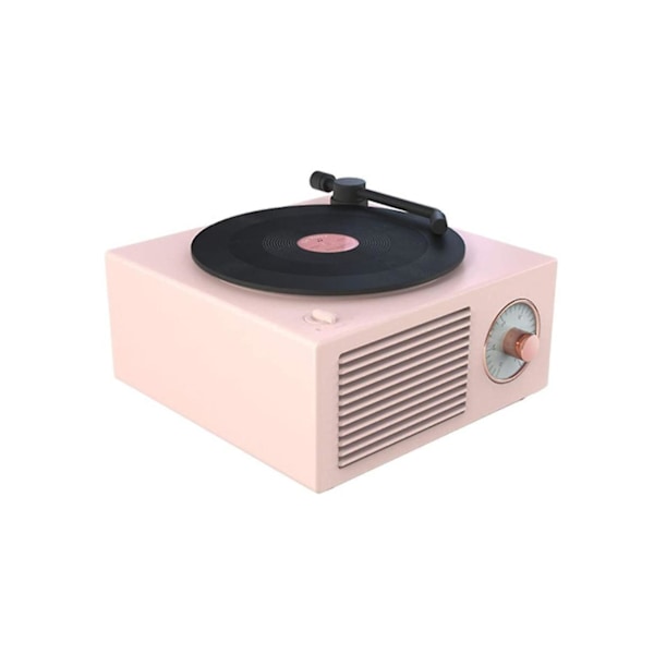Bluetooth-langaton kaiutin, retro vinyylilevy CD-tyylinen soitin. Pink