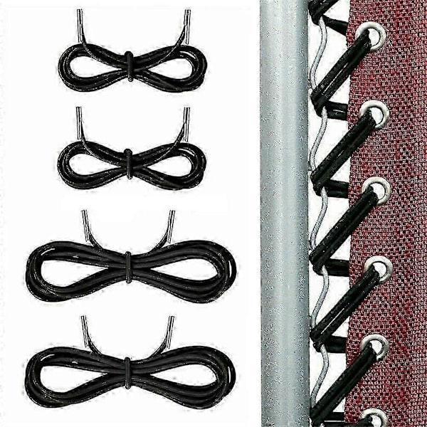 [LCS] Elastiske snørebånd til Lafuma RSX/RSXA Zero Gravity stole - 4-delt sæt (2,2m & 1,37m) - Sort