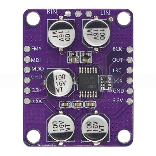 2 STK PCM1808 Audio Stereo Dekoder ADC Single-Ended Analog-Input Dekoder 24bit Forstærkerkort Afspillermodul Purple
