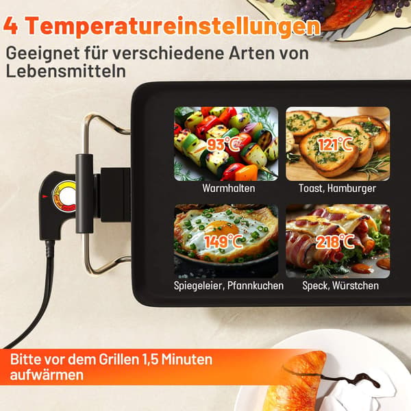 [LCS] Elektrisk Teppanyaki-grillplate, 70 cm non-stick-overflate 2600