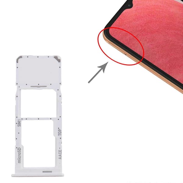 (Ny) For Samsung Galaxy A13 SM-A135 KOMPATIBEL SIM + Micro SD-kortskuff White