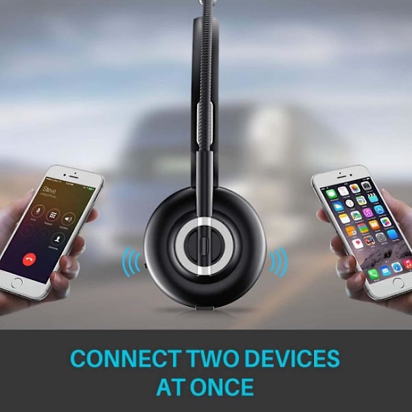 Bluetooth-kuulokkeet, päähän kiinnitettävät peliheadsetit, toimistokuulokkeet, One Drag Two -yrityskuulokkeet