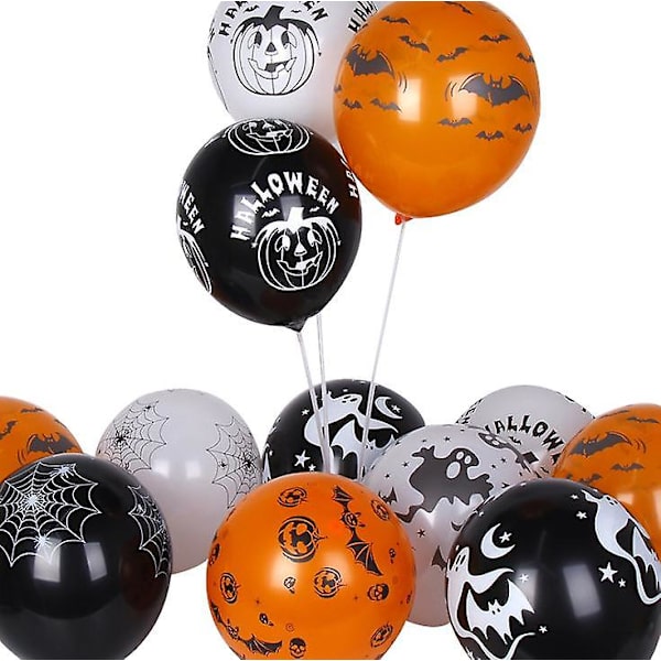 100 stk. Halloween Ballonger 12 Tommer Latex Tilfeldig Trykk Ballongsett