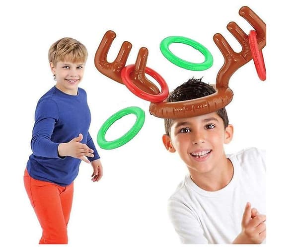Julefestspil til børn Oppustelig rensdyrgevirhat med ringe Game set Expedited logistics