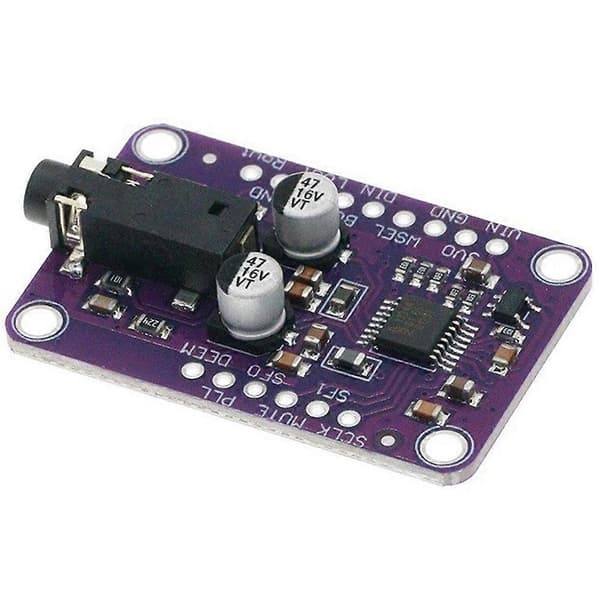 2 STK DAC Modul MCU-1334 UDA1334A I2S DAC Audio Stereo Dekoder Modul Kort til Arduino 3.3V - 5V Purple