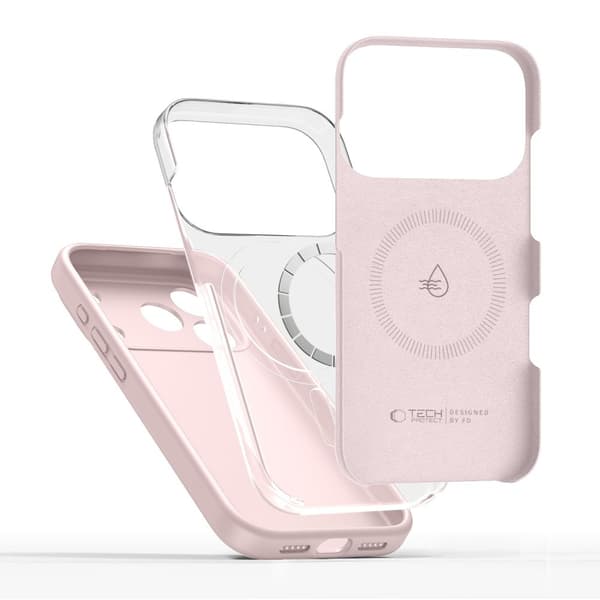 [LCS] Tech-Protect iPhone 17 Pro Deksel MagSafe Silikon Rosa Perle 50