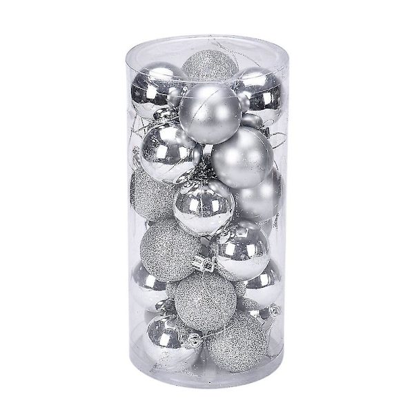 Julepynt juletræ 4 cm 24 stk. plastik trædekoration kugle