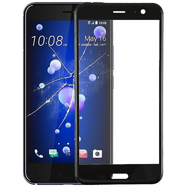 Front Screen Ydre Glas Linse til HTC U11 (Sort)