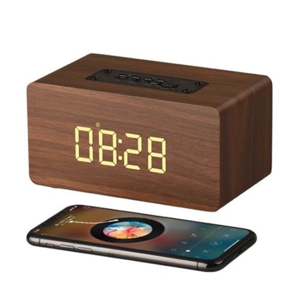 Mini Bluetooth -högtalare med multifunktions väckarklocka och radio