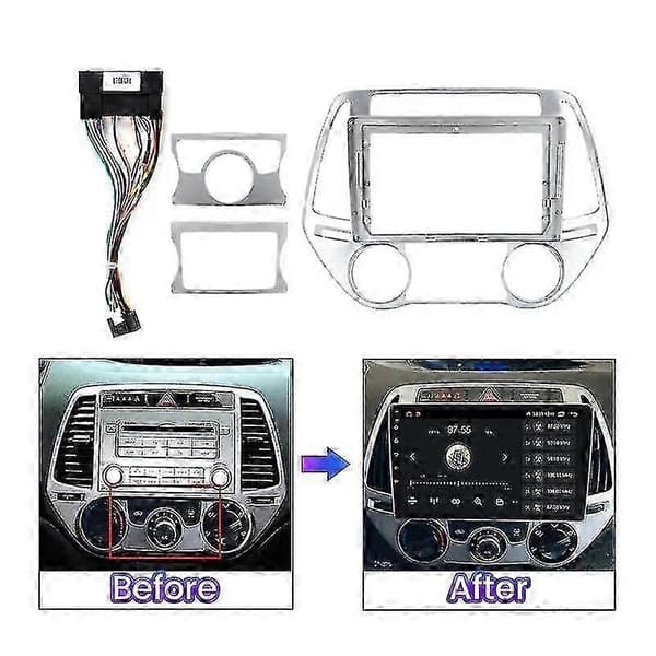 [LCS]Bilstereo instrumentbräda ram för Hyundai I20 2012 2013 2014 Bilvideopanel ram strömkabel Frame Cable Poland
