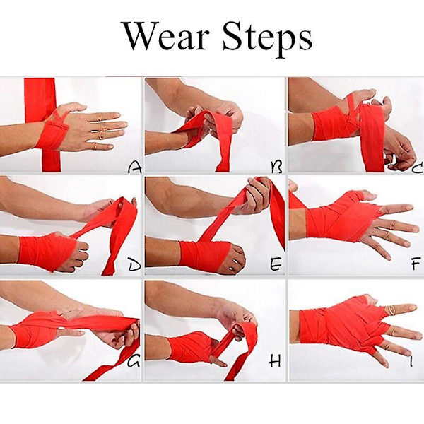 2 st Bomullsboxningsbandage Stöd Längd 2,5 m Bredd 5 cm För Karate Mma Wushu Sanda Fight Träning Handleddsremmar Handskar Wrap white
