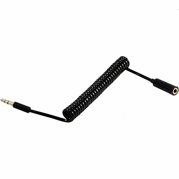 3ft Spiralformad 3,5 mm 1/8\" Stereo Audio Aux-kabel Förlängningssladd