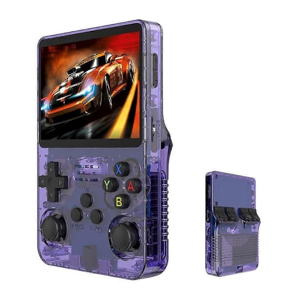 [LCS]R36S Retro Handheld Game Console Clear Purple 64G