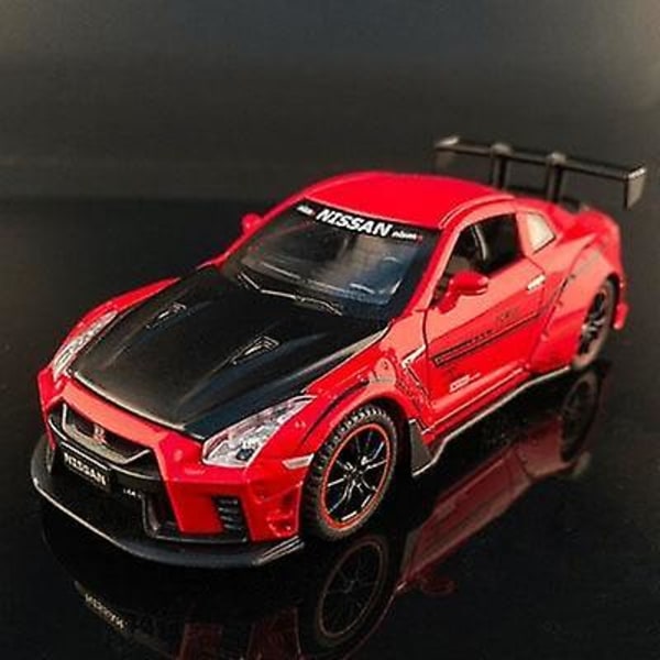 1:32 Nissan GTR R35 Die Cast Legeringsbil Modell Superbil Pojke Gåva Samlarobjekt Barn Billeksak (Röd)