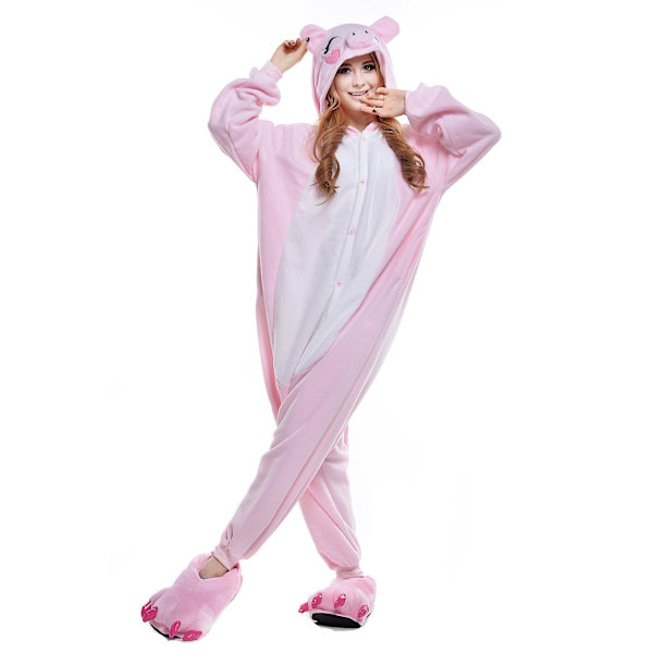 Reedca Totoro Aikuisten Onesie Halloween Cosplay Asut Anime Pyjamat Yhteensopiva Naisten Ja Tyttöjen Kanssa, napitus Pig M