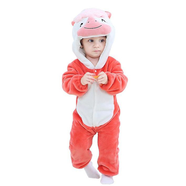 Flanell Tecknad Romper Djurdräkter Unisex-baby Djur Onesies red 100cm