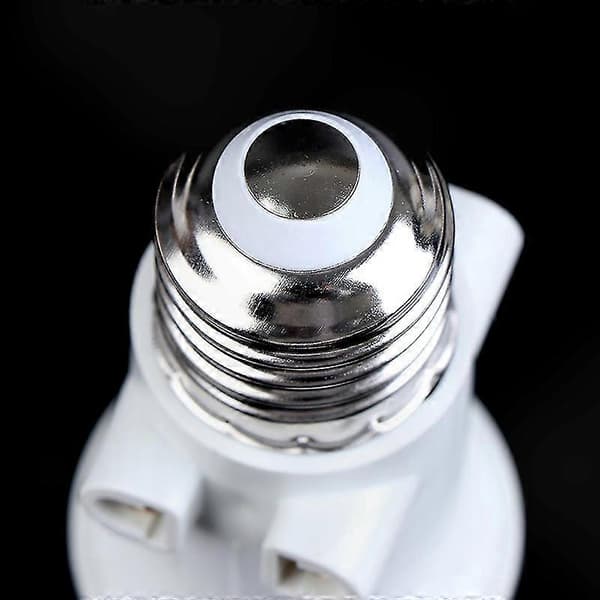 E27 til EU-pluggadapter for AC100-240V stikkontaktkonvertering White