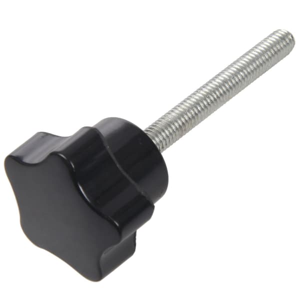 6 stk M6 x 50 mm låsende stjerneformet plasthode med utvendig gjengeknapp Silver Black