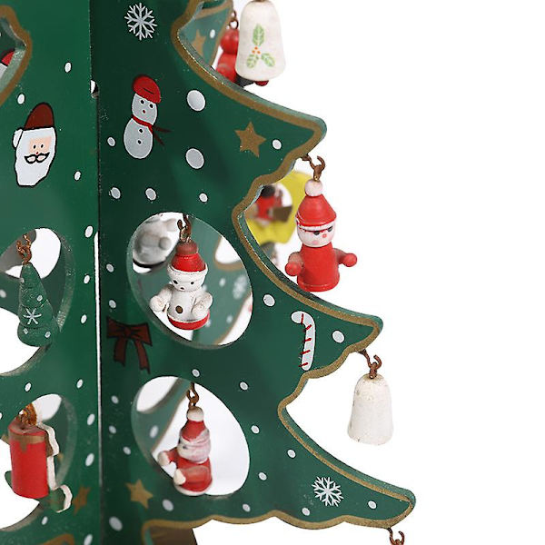 Mini Julgran i Trä för Bordsdekorationer green