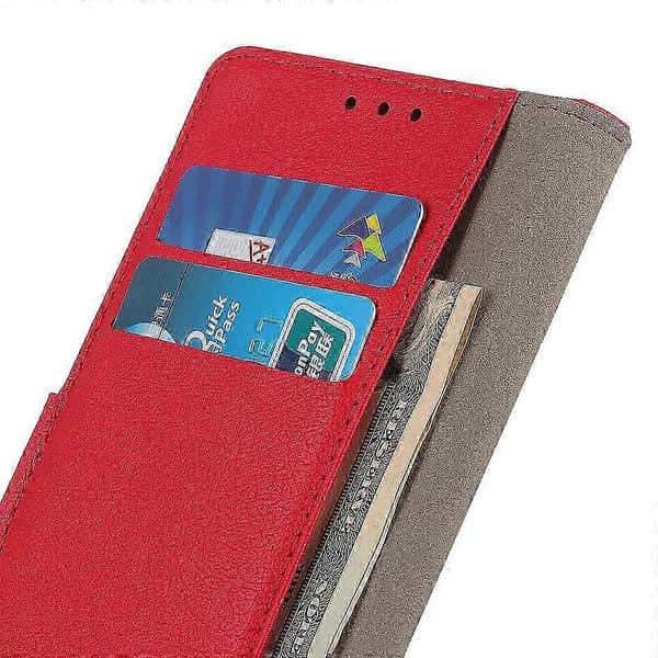 [LCS]För Google Pixel 9 Pro XL Texturerat Telefonfodral PU Läder Telefonställskydd Red