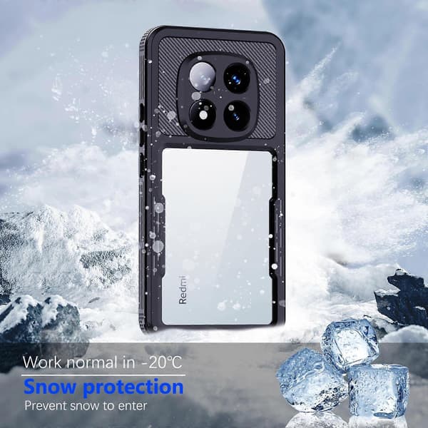 RedPepper Mars Series IP68 Vattentätt Mobilskal för Redmi Note 14 Pro 5G Black
