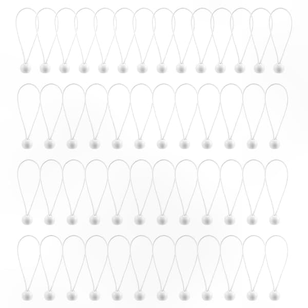50-pack kraftiga elastiska gummiband med kulor för utomhusbruk White