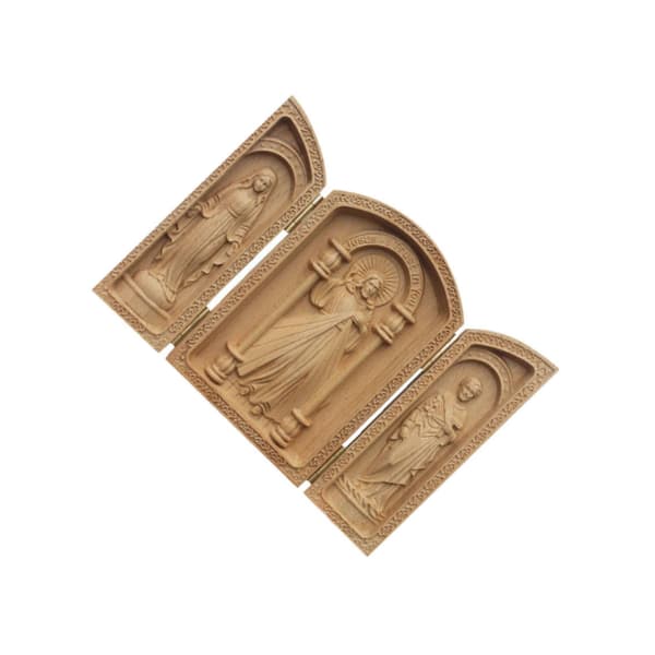 Triptykon Statue Ornament Religiøs Figur Skulptur til Soveværelse Udendørs Hjem