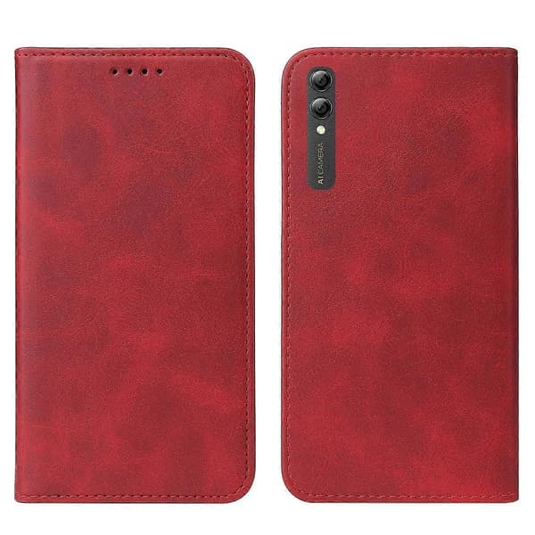 För Huawei Y Max Magnetisk Stängning Läder Telefonfodral Red
