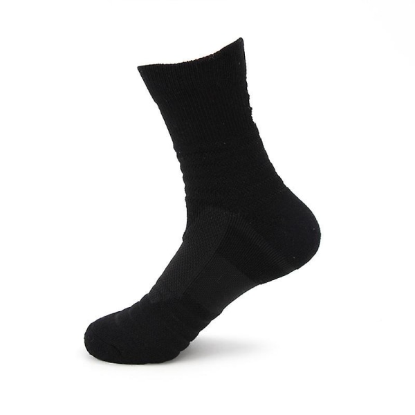 Herr Mid-tube Sport Löparstrumpa Svettabsorberande Halkfri Basketstrumpa Black