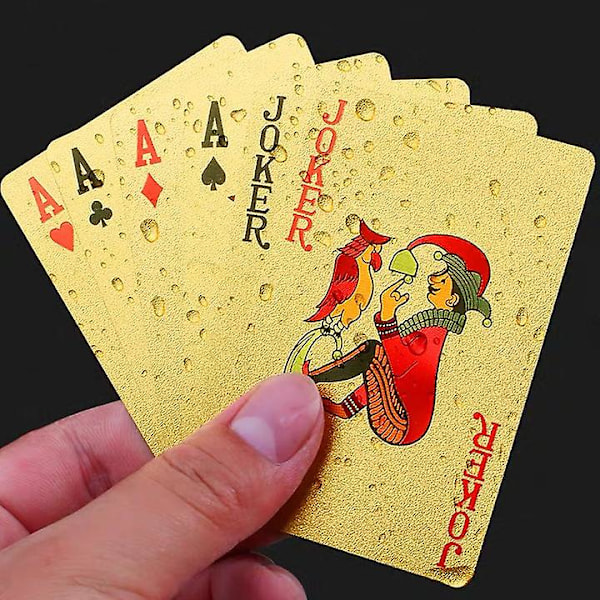 PVC Guld Poker Vaskbar Holdbar 24 K Guld Poker Kort Guldfolie Poker Gaver