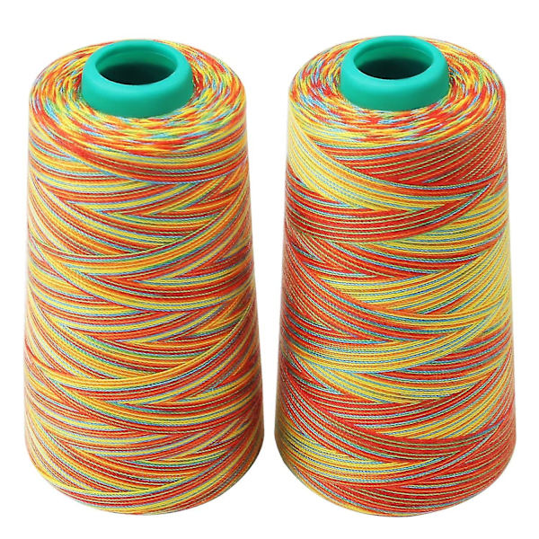 [LCS]2 stk. polyester sytråd regnbue overlocktråd broderimaskin
