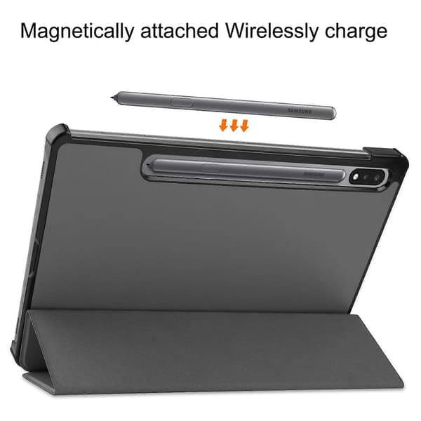 Til Samsung Galaxy Tab S10 FE S9 Tri-Fold Stand Folio Etui PU Læder Auto Vågn Op Dvale Tablet C Grey Grey