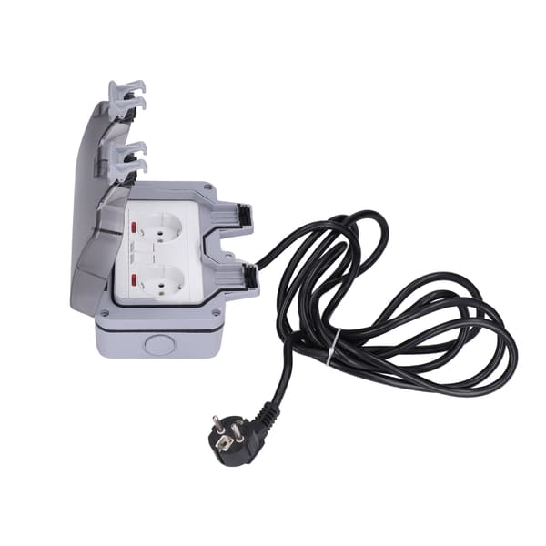 [LCS]Outdoor Double European Socket IP66 Waterproof Wall Socket 250V 16A