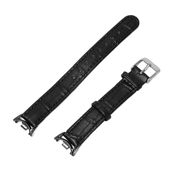 Hengittävä, joustava, mukava ja muodikas PU-nahkaranneke Mi Band 8:lle, lahja miehille ja naisille, musta bambukuvio