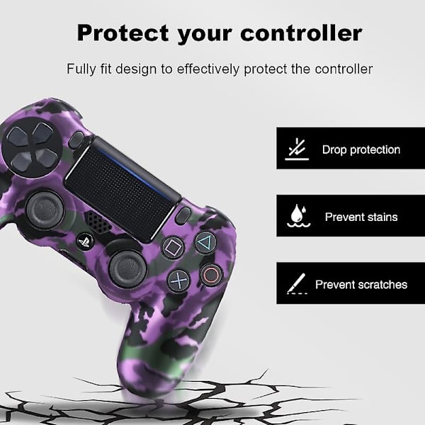 Beskyttelsesetui for kontroller, mykt silikongel-gummideksel for PS4 Pro Slim gamepad Non-slip-6